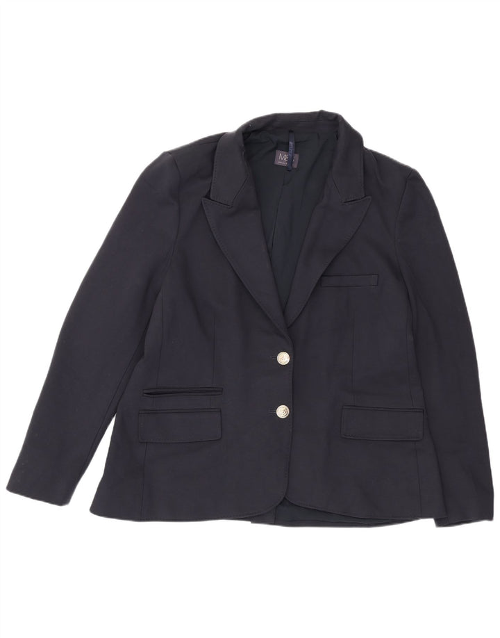 Marks & Spencer Chaqueta tipo blazer de 2 botones para mujer UK 46 Grande Azul marino Viscosa