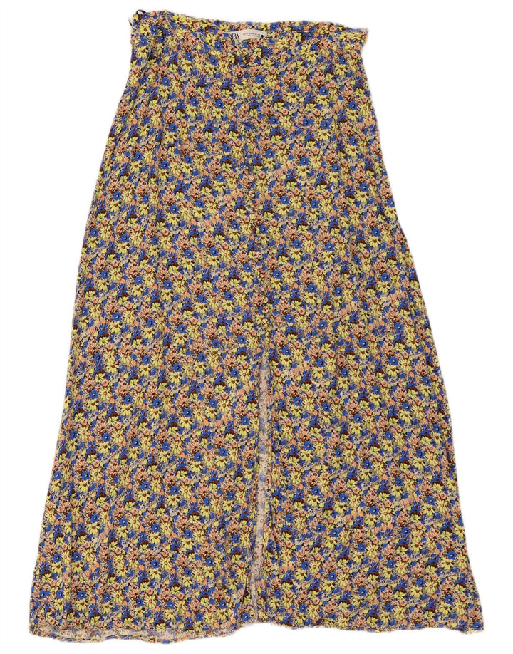 Zara Mujer Maxi Falda Mediana W29 Multicolor Floral