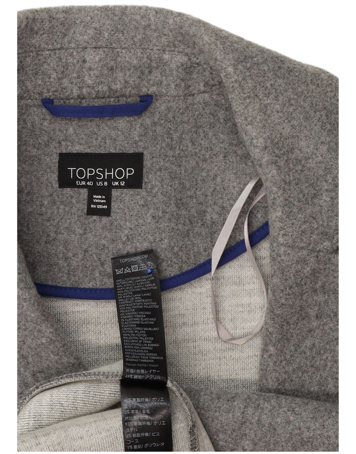 Topshop Abrigo abierto para mujer UK 40 Poliéster gris medio