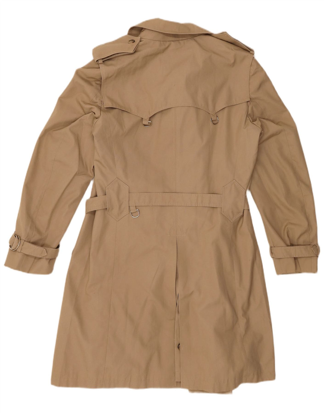 Vintage mujer gabardina Reino Unido 12 medio beige sintético