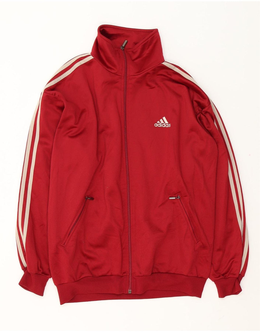 ADIDAS Chaqueta de chándal para hombre UK 40/42 Mediano Rojo Poliéster
