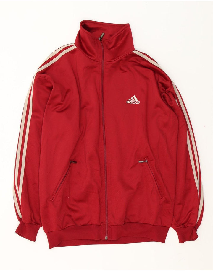 ADIDAS Chaqueta de chándal para hombre UK 40/42 Mediano Rojo Poliéster