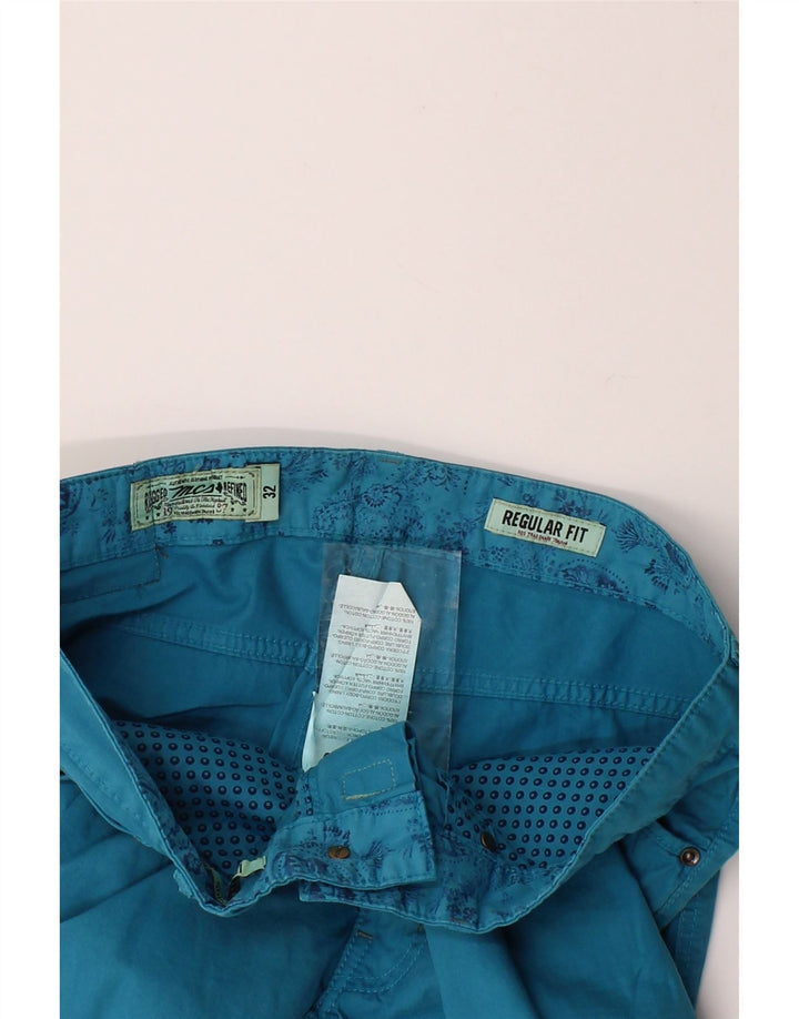 MARLBORO CLASSICS Mens Regular Fit Casual Shorts  W32 Medium  Blue Cotton Vintage Marlboro Classics and Second-Hand Marlboro Classics from Messina Hembry 