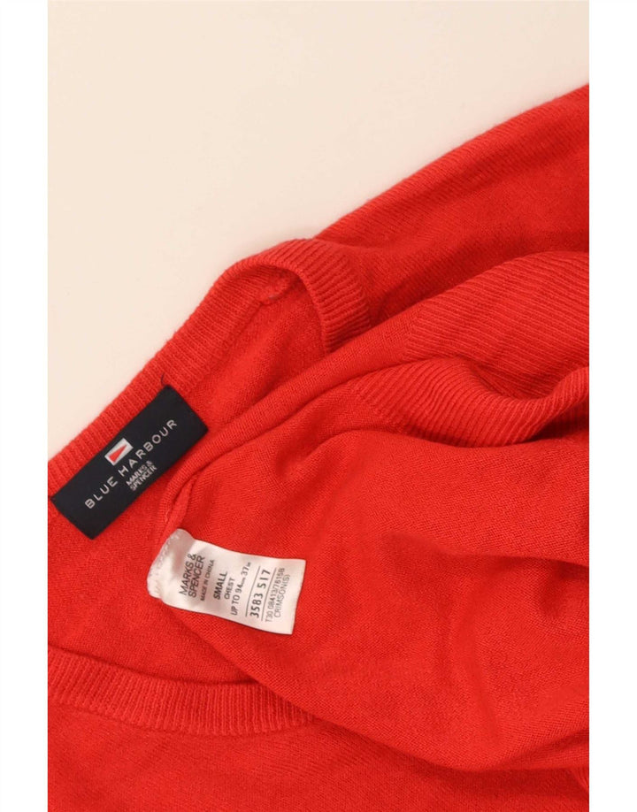 Marks & Spencer Suéter Azul Harbor con Cuello en V para Hombre Acrílico Rojo Pequeño