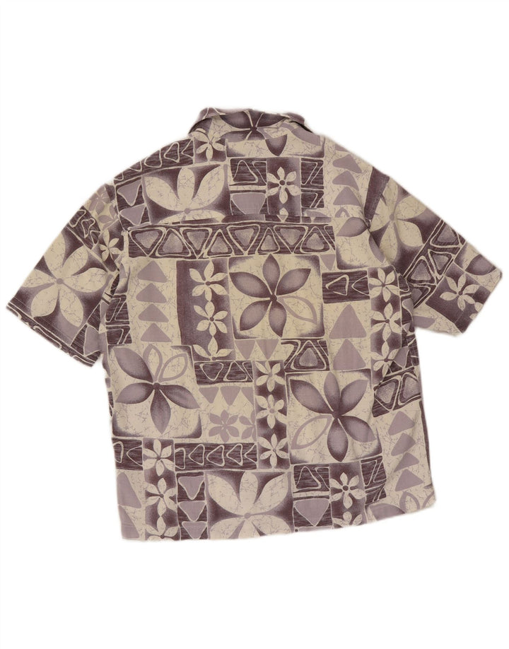 Camisa de manga corta Unlimited para hombre, color morado medio, floral
