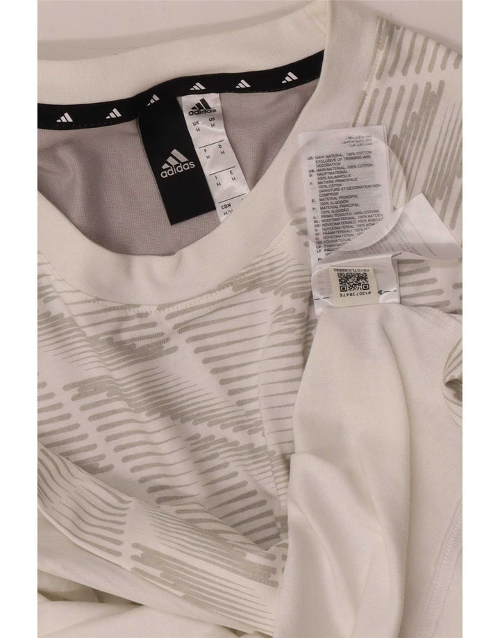 Camiseta Adidas Hombre Top Medium Blanco Geométrico Algodón
