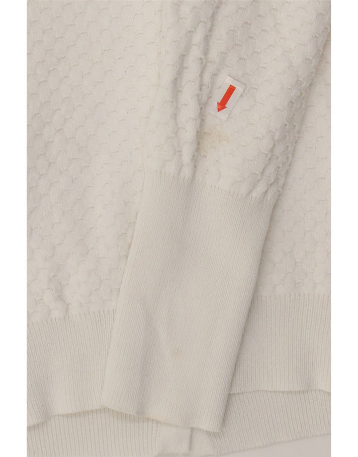 ZARA Womens Cardigan Sweater UK 14 Large White Viscose Vintage Zara and Second-Hand Zara from Messina Hembry 