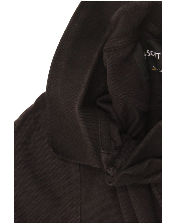 Lyle & Scott Polo para hombre grande de algodón negro