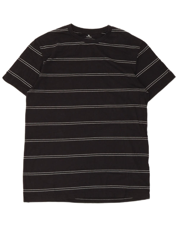 Rip Curl Camiseta de corte estándar para hombre Top de algodón a rayas negro mediano