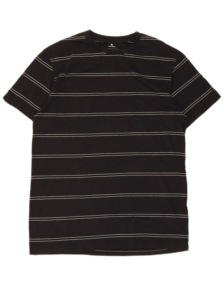 Rip Curl Camiseta de corte estándar para hombre Top de algodón a rayas negro mediano