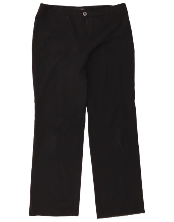 Marks & Spencer Pantalones Casuales Rectos para Mujer UK 44 Large W34 L31 Negro