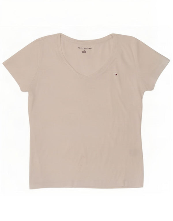Tommy Hilfiger Camiseta para mujer Top UK 14 Medium White Cotton
