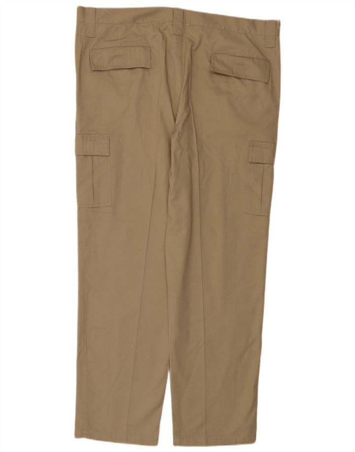 VINTAGE Pantalón cargo recto para hombre W42 L31 Poliéster beige