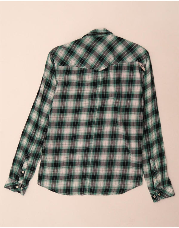 Jack & Jones Mens Flannel Shirt XL Green Check Cotton
