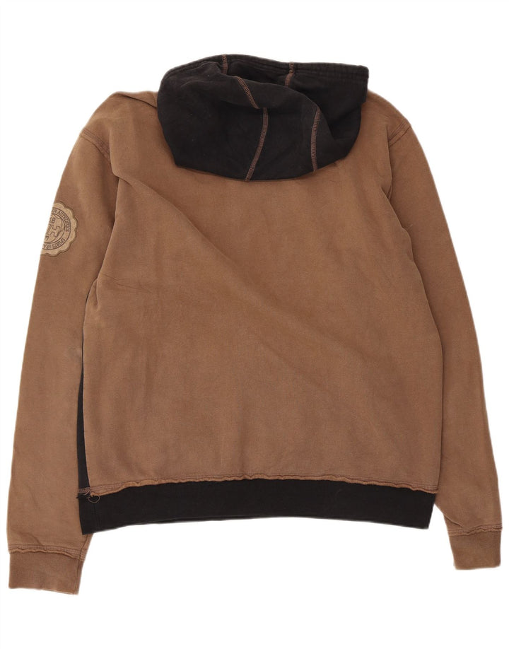 Helly Hansen Sudadera con capucha gráfica para hombre, jersey grande de algodón negro con bloques de color