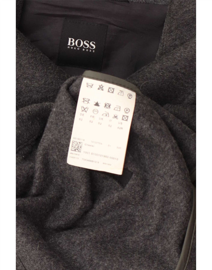Abrigo Hugo Boss Hombre IT 52 XL Lana Gris