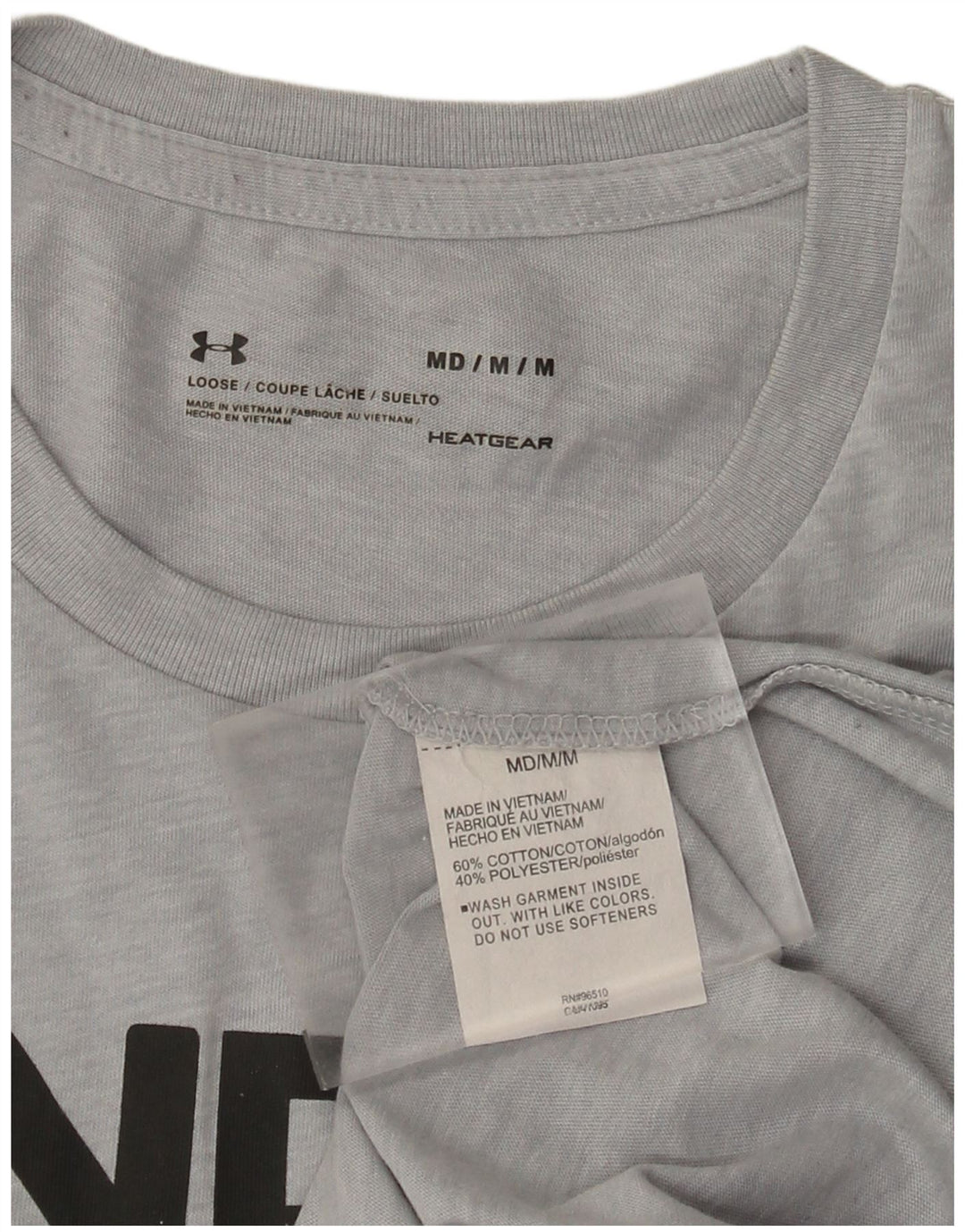 Camiseta Under Armour Heat Gear Graphic para hombre, parte superior de algodón moteado en gris medio