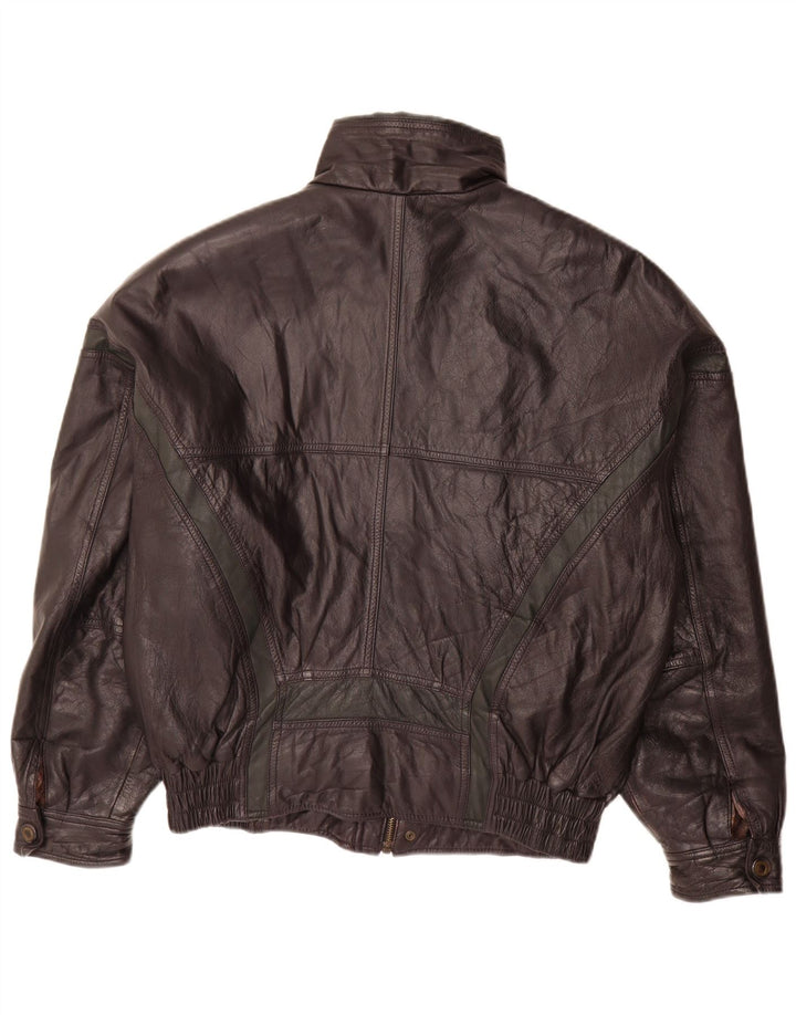 Vintage chaqueta de cuero para hombre Reino Unido 38 cuero negro medio