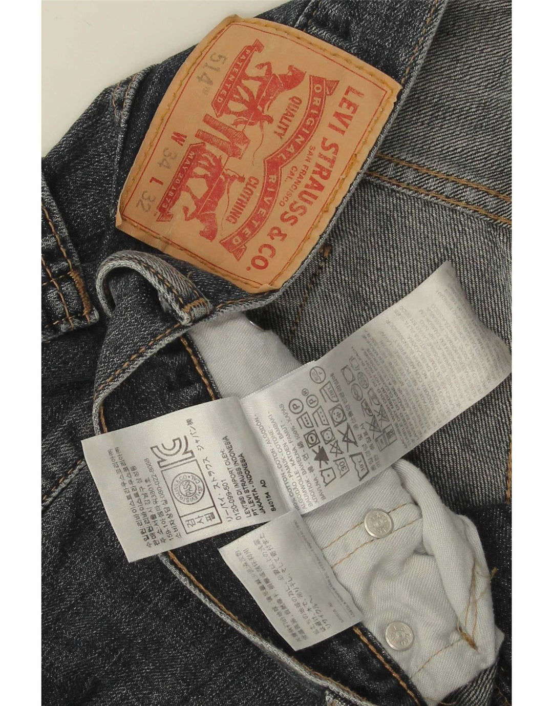 Levi's Jeans rectos Capri 514 para hombre W34 L21 Algodón azul