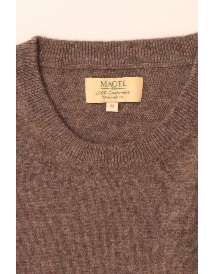 Magee Jersey De Cuello Redondo Para Hombre De Cachemira Moteada Marrón Medio