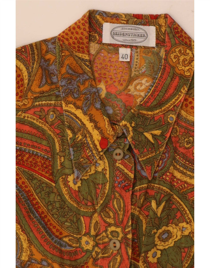 Vintage mujer camisa de gran tamaño EU 40 medio multicolor Paisley