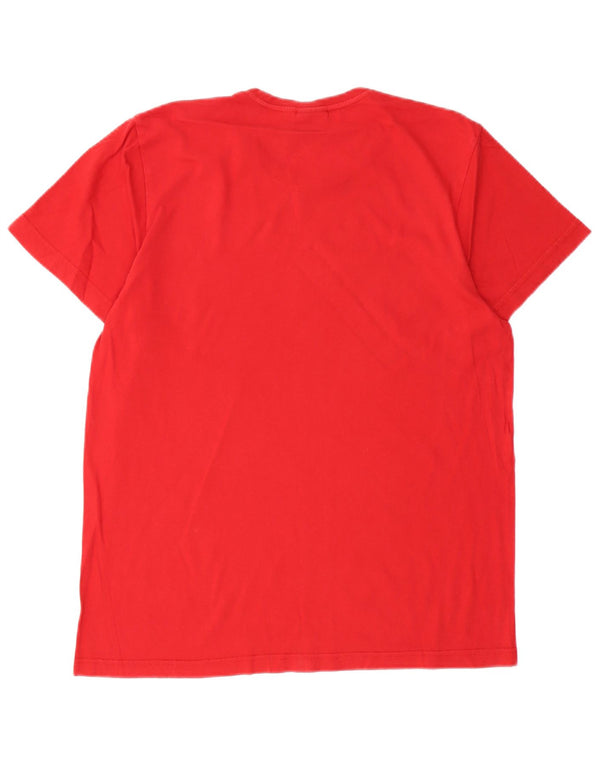 Adidas - Camiseta gráfica para hombre, color rojo medio, algodón