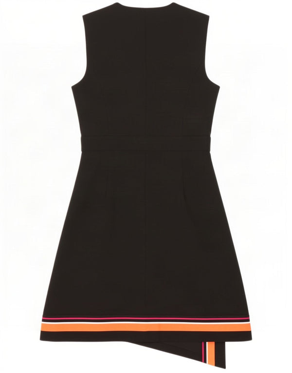 Karen Millen Vestido cruzado sin mangas para mujer UK 42 Mediano Bloque de color negro