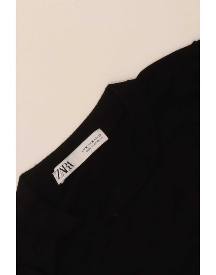 Zara - Jersey con cuello barco para mujer, talla 40, talla M, color negro