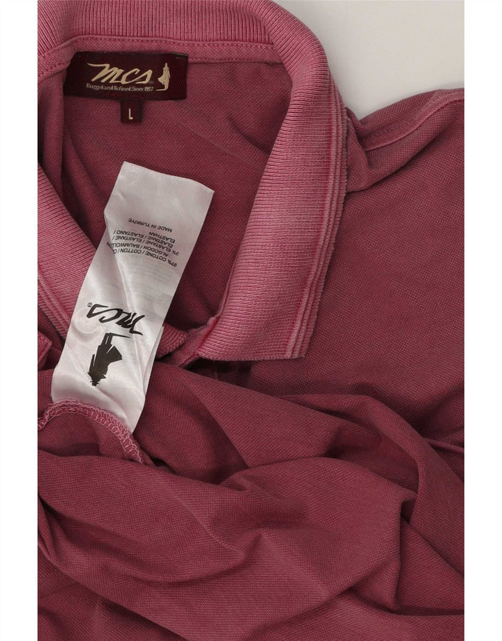 Marlboro Classics Polo para hombre de algodón rosa grande