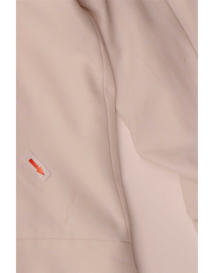 Zara Chaqueta Blazer Abierta De Manga 3/4 para Mujer UK 44 Poliéster Blanco Mediano