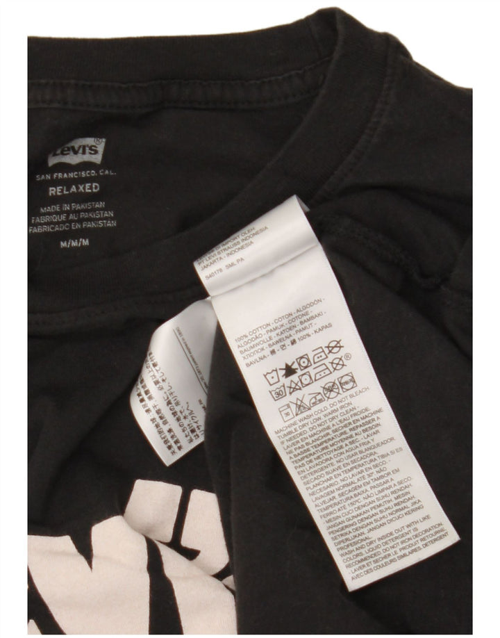 Levi's Camiseta con gráfico relajado para hombre Top mediano de algodón negro