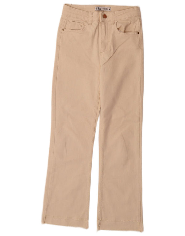 Zara Jeans Bootcut para Mujer EU 34 2XS W24 L28 Algodón Blanco Roto