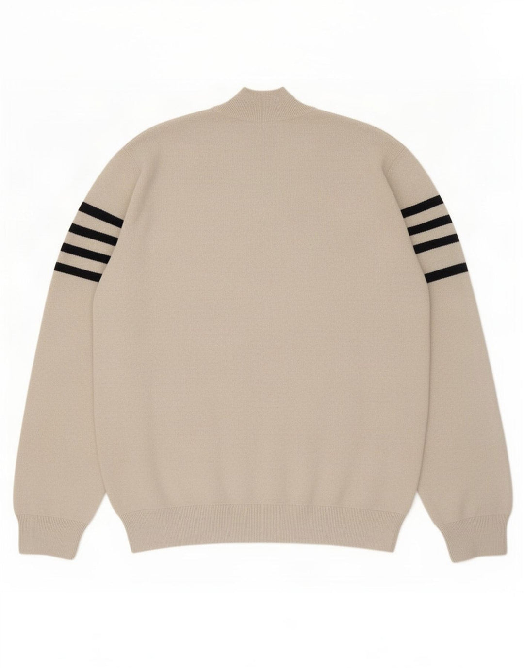 Marks & Spencer Jersey de cuello redondo para hombre XL Poliéster a rayas beige