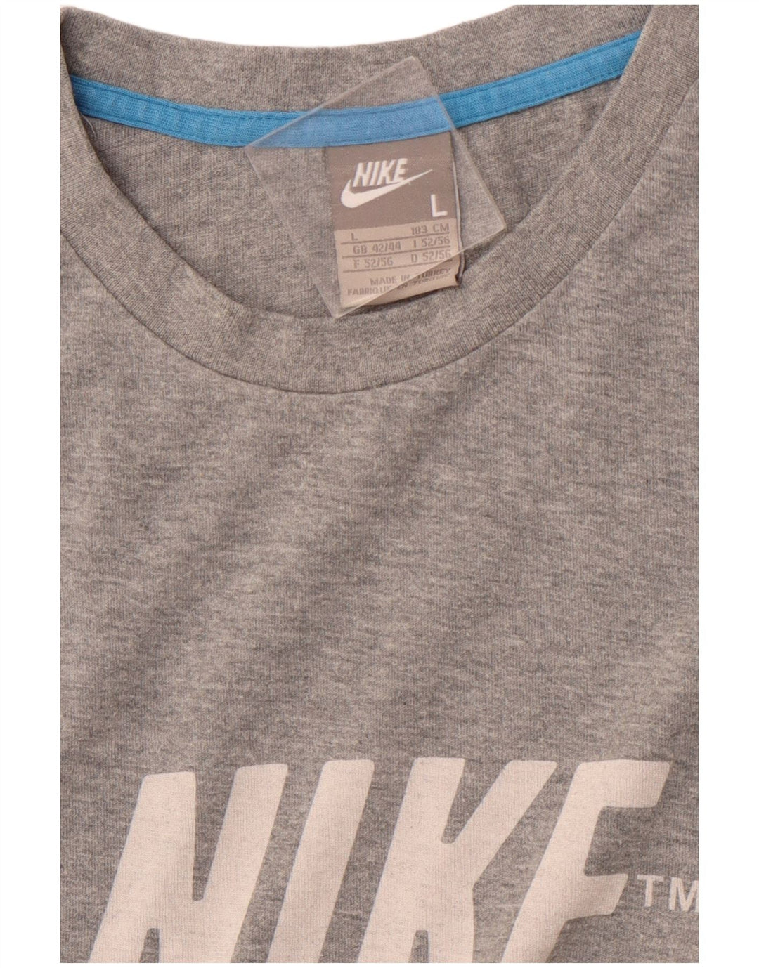 NIKE Camiseta gráfica para hombre, talla 42/44, talla grande, gris