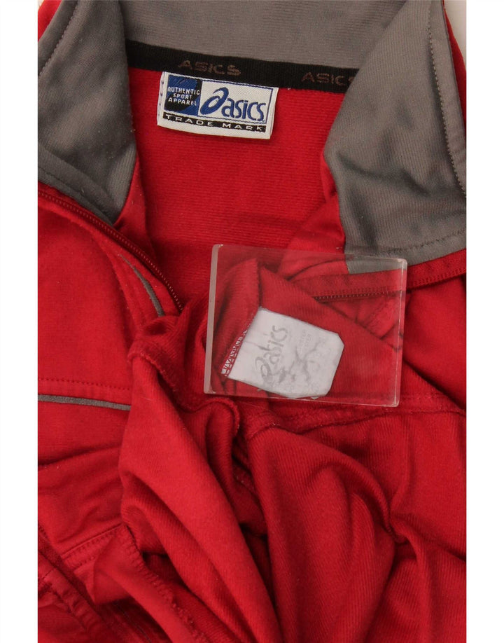 Asics - Chaqueta de chándal para mujer, ajuste regular, talla 40, poliéster rojo grande