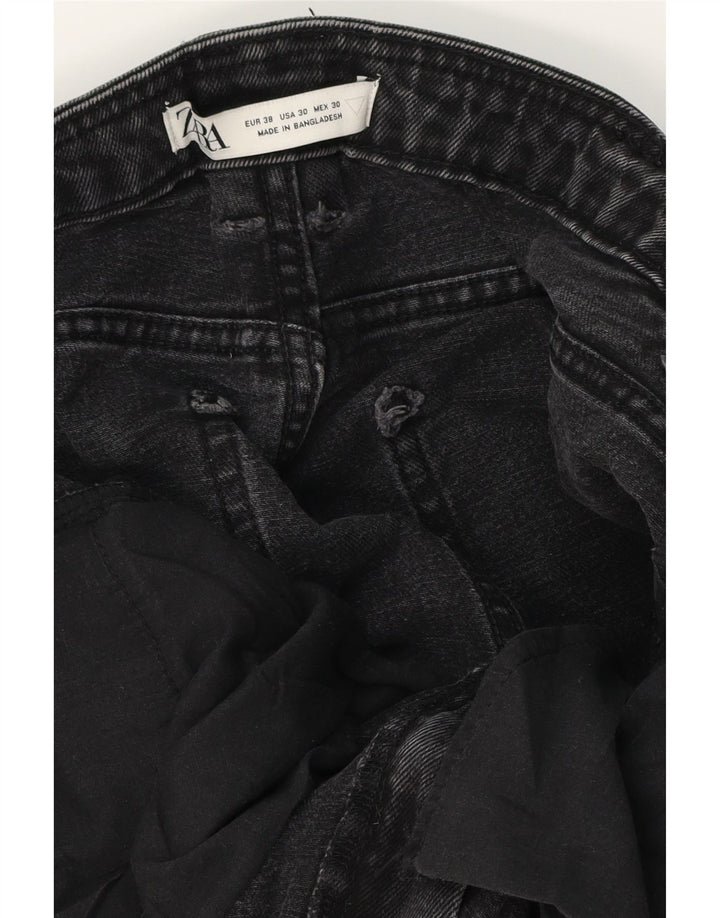 Zara Pantalones cortos de mezclilla para hombre EU 38 Small W30 Black