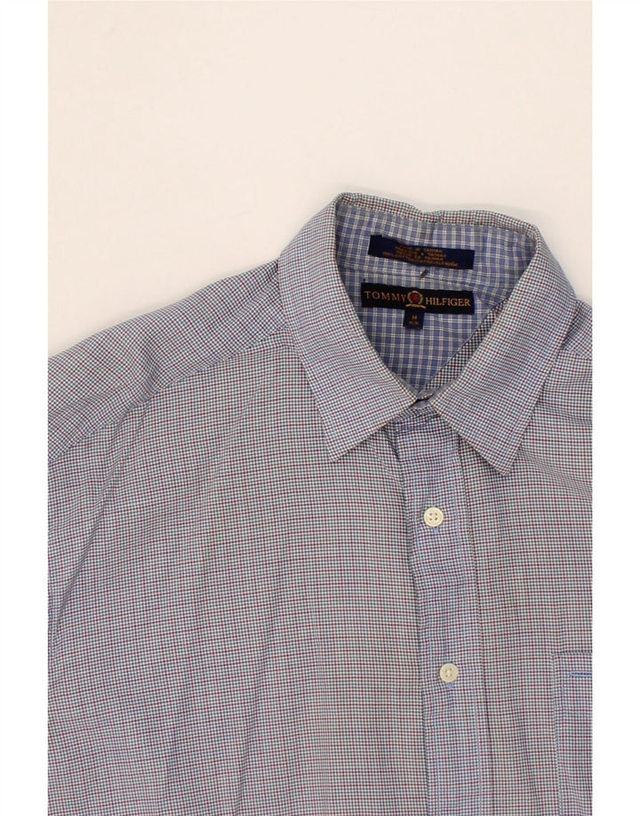 TOMMY HILFIGER Mens Shirt Medium Blue Houndstooth Cotton Vintage Tommy Hilfiger and Second-Hand Tommy Hilfiger from Messina Hembry 