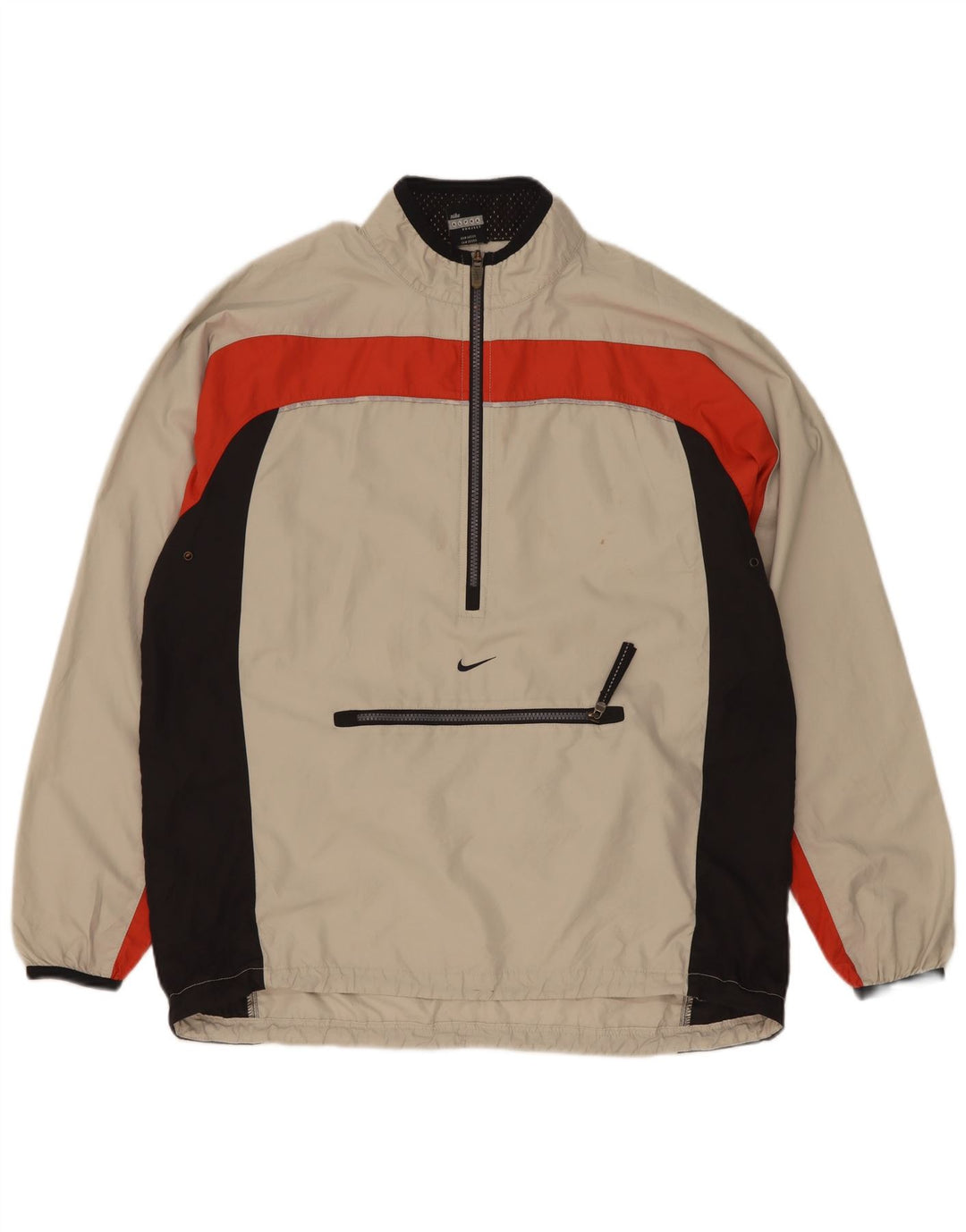 Nike Mujer Jersey Chándal Top US 12/14 Grande Beige Colorblock