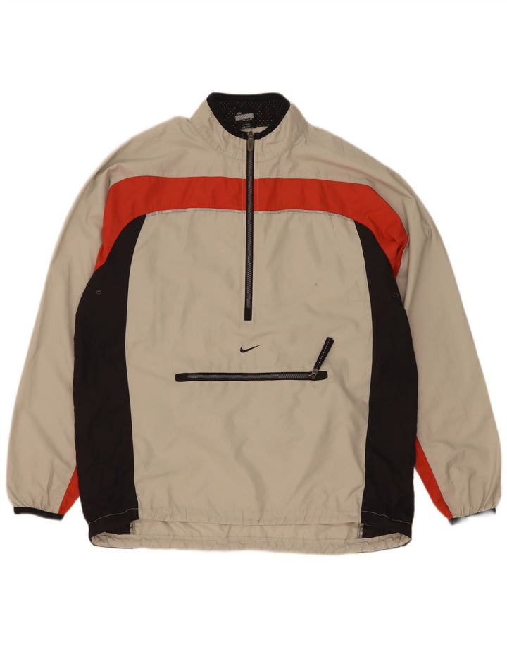 Nike Mujer Jersey Chándal Top US 12/14 Grande Beige Colorblock
