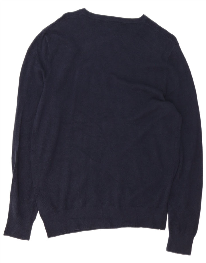 J. CREW Suéter tipo jersey con cuello barco para hombre Algodón azul marino mediano