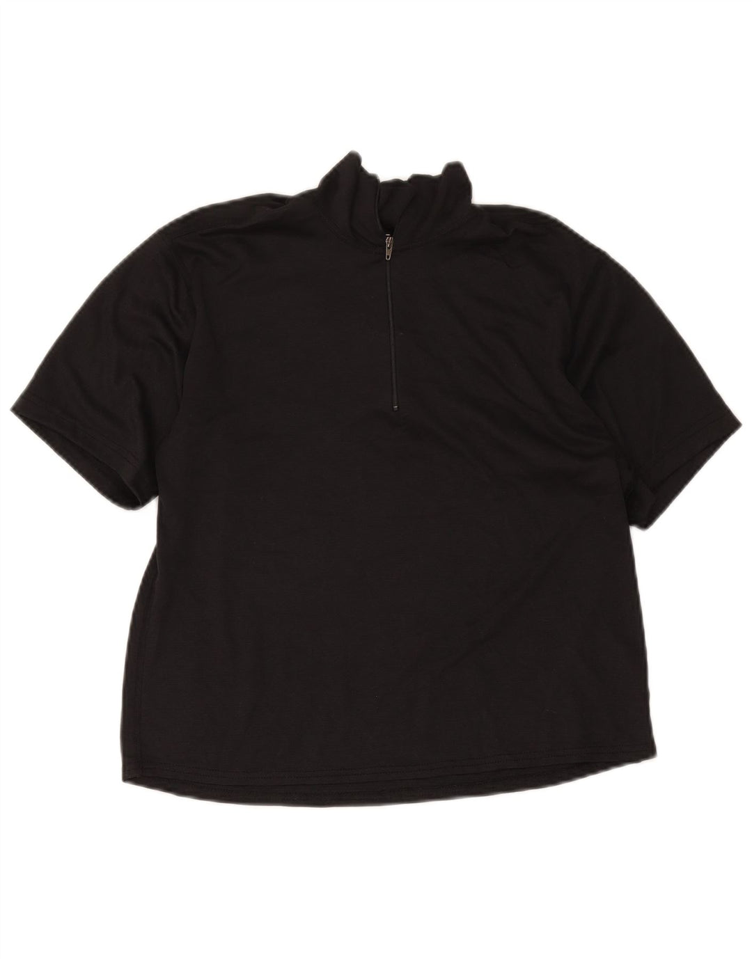 Patagonia Mujer Zip Neck Camiseta Top UK 40 Mediano Negro Poliéster