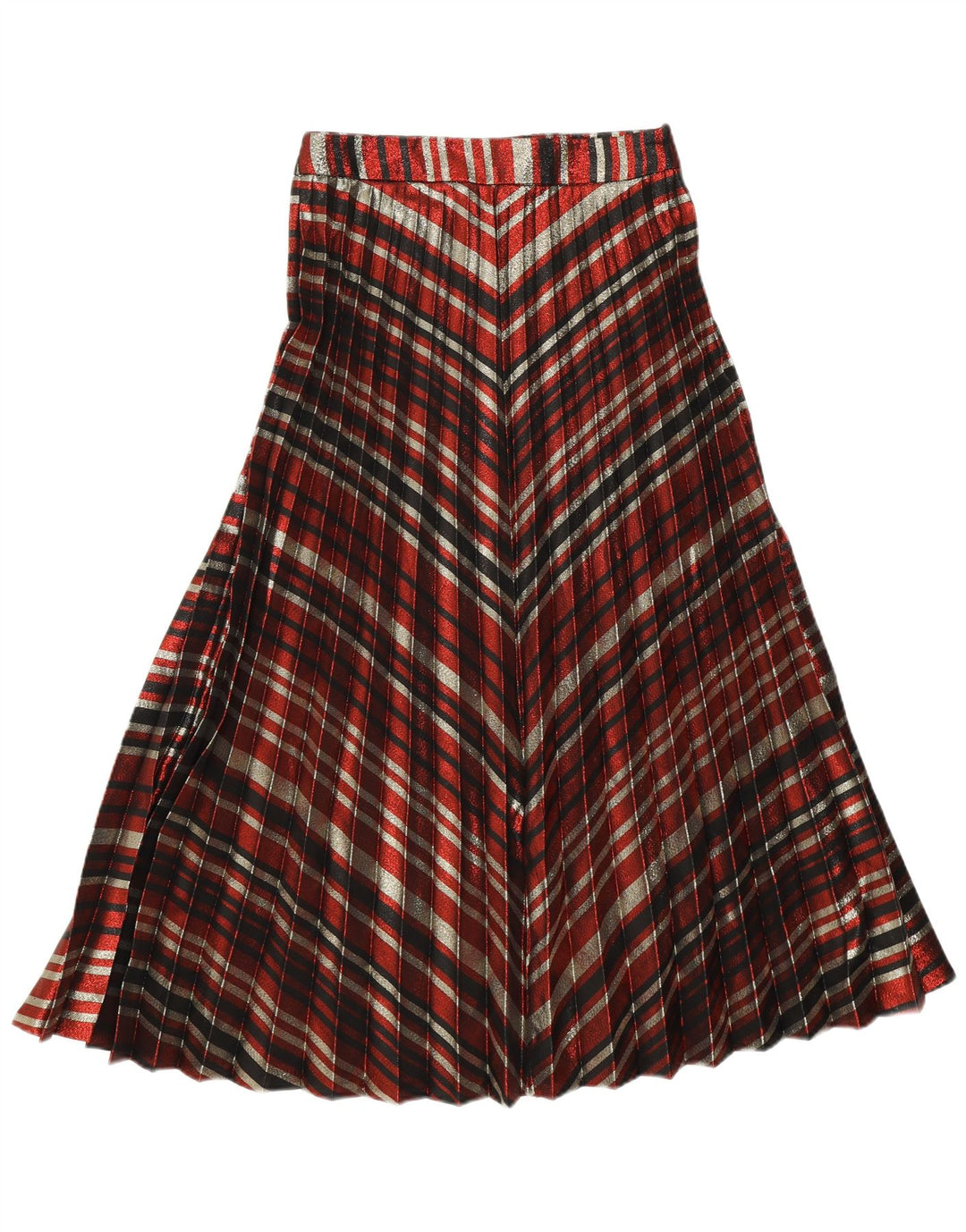 Zara Mujer Falda Plisada Knife Small W26 Poliéster A Rayas Multicolor