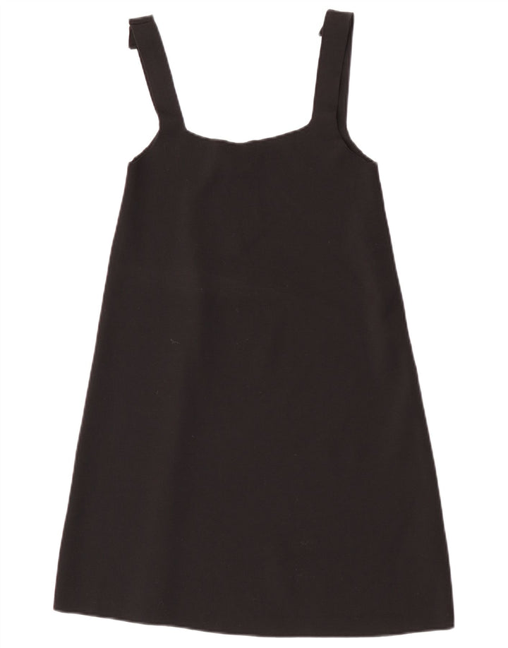 Zara Vestido Pichi Mujer UK 40 Mediano Poliéster Negro