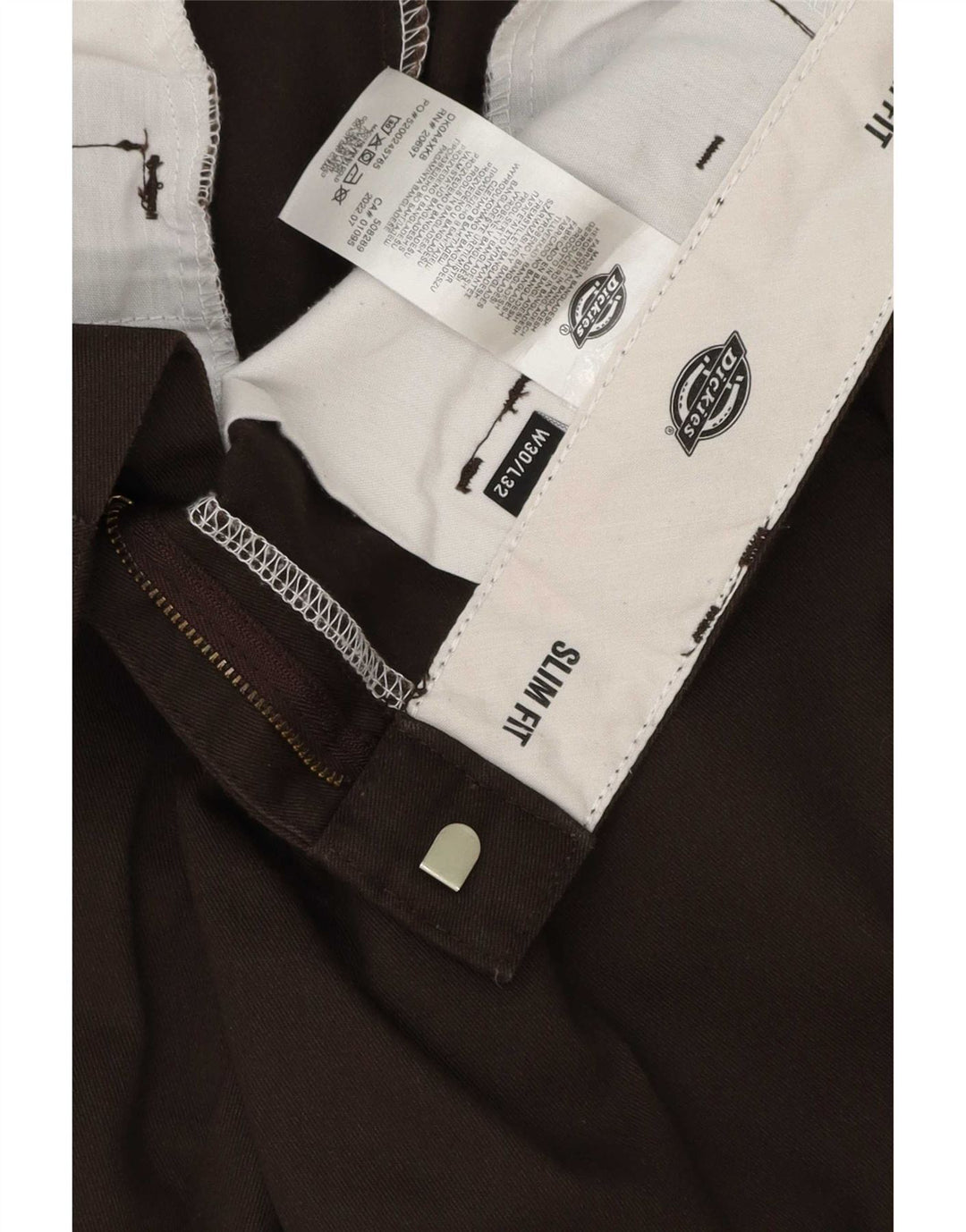 Dickies Pantalón chino slim fit para hombre W30 L32 Poliéster marrón