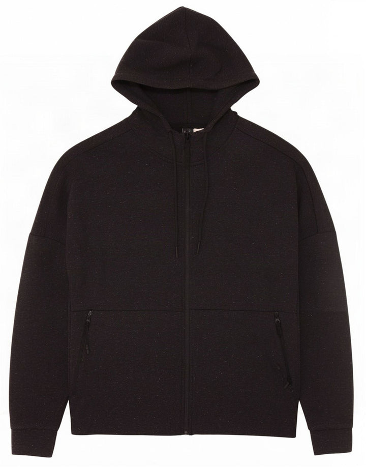 Adidas Hombre Zip Sudadera Con Capucha Suéter Medio Gris Moteado