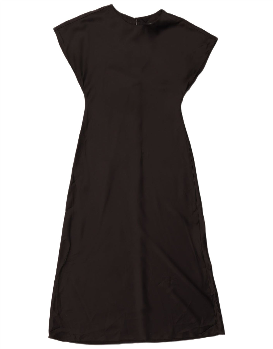 Zara Mujer Maxi Vestido UK 42 Mediano Negro Poliéster