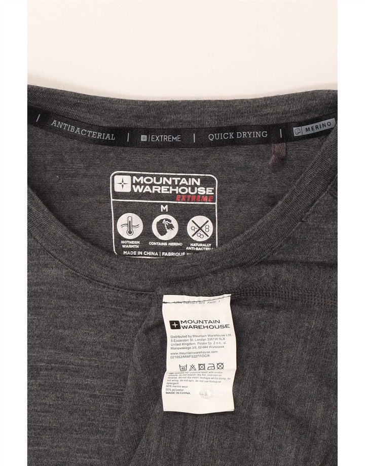 Camiseta para hombre de Mountain Warehouse Top de lana merino moteada en gris medio