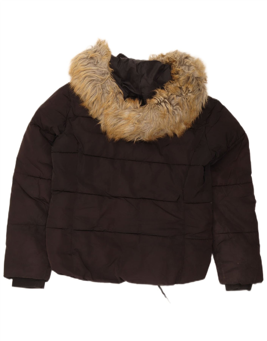 Topshop Chaqueta acolchada extragrande con capucha para mujer UK 8 Small Poliéster negro