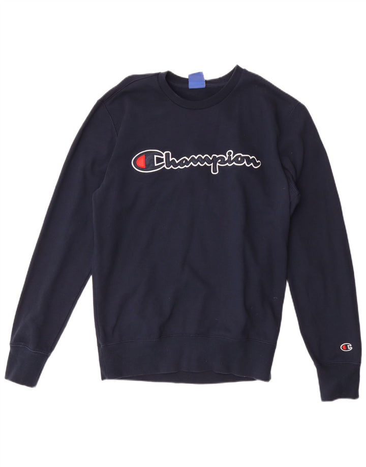 Champion Sudadera Con Estampado Gráfico Jumper Medium Azul Marino Algodón