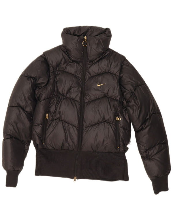Nike Chaqueta acolchada holgada para mujer UK 8/10 Small Negro Poliéster